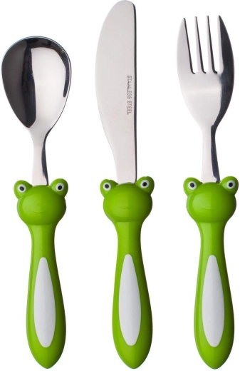 Børnebestik FROG, 3-delt sæt med plasthåndtag