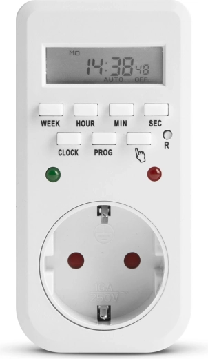 Digitalt koblingsur med LCD-display og LED-indikatorer