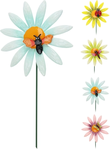 Havepind blomst med insekter 68 cm, mix 4 typer