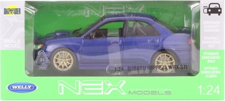 Metalmodel Subaru Impreza WRX STI 1:24 med åbne dele
