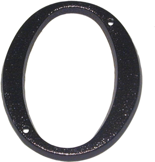 Husnummer 0 brun, zinklegering, højde 117 mm