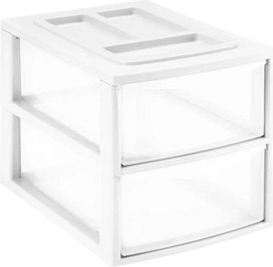 Plastreol med to skuffer 38 × 27 × 26 cm
