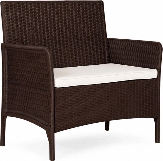 Multigarden 2-personers havebænk/sofa med hynde i rattanlook, brun
