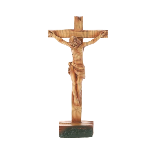 Stående kors med figur af Jesus, polyresin, 11 × 4,8 × 21,5 cm