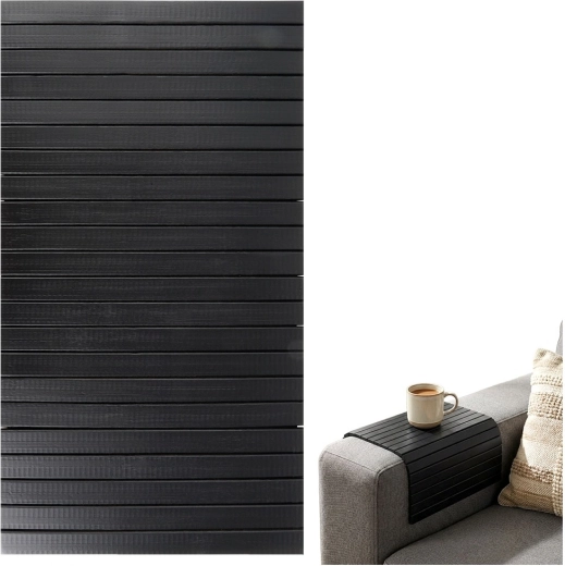 Rulbar bambusdækkeserviet til bord 44 × 22 cm – Sort
