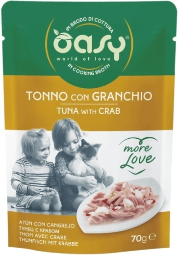 Oasy More Love portionspose til katte tun med krabbe 70 g