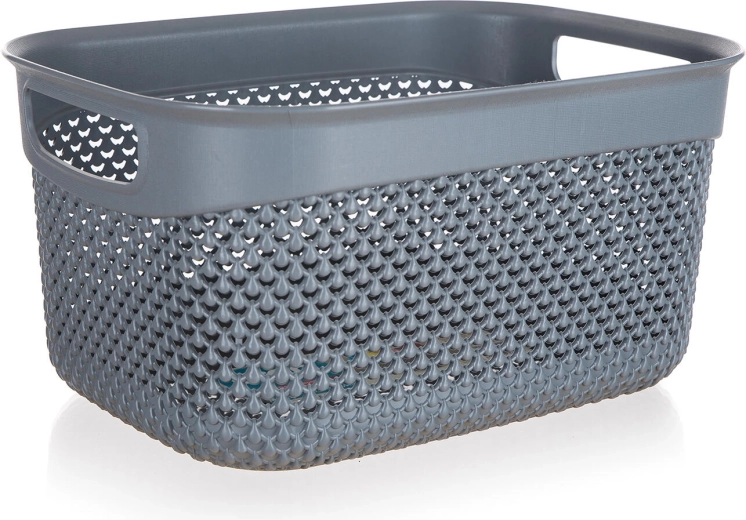 Plastkurv i rattanlook, antracit, 6,6 l