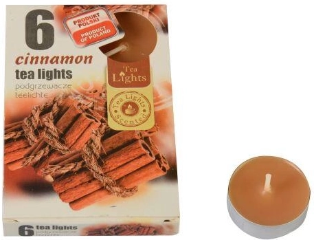 Duftende fyrfadslys kanel, 6 stk.