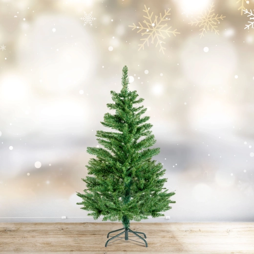 Kunstigt juletræ 120 cm af mørkegrøn PVC