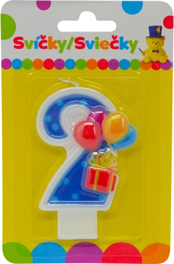 Fødselsdagslys med balloner tal 2