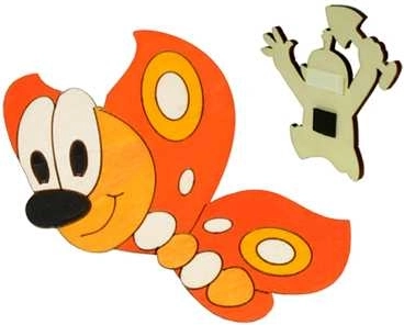 Træ dekorativ magnet sommerfugl