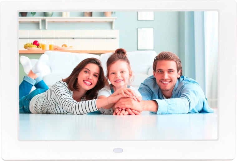 Digital fotoramme 10,1" hvid med IPS‑skærm