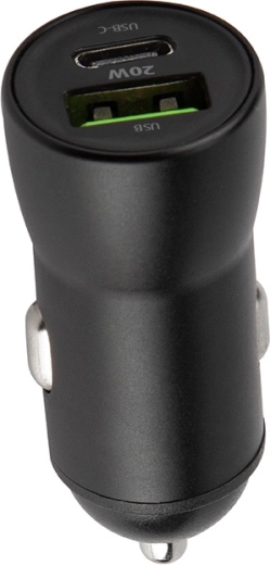 Biloplader MAXLIFE MXCC-04 20W med USB-C og USB, sort