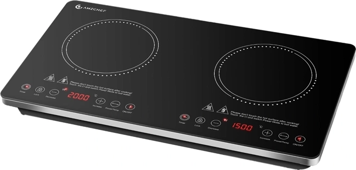 AMZCHEF induktionskogeplade med to zoner