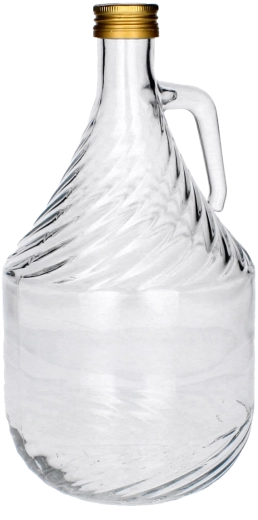 Glasdamejeanne 2 l med metal skruehætte