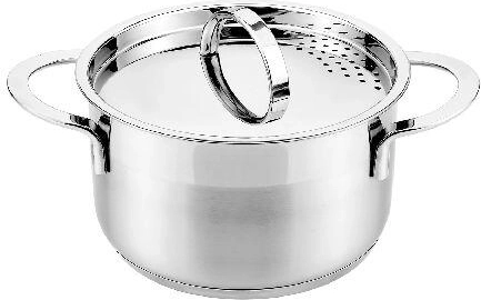 Rustfri gryde med låg 20 cm 3,6 l CASSIDA New Line til induktion