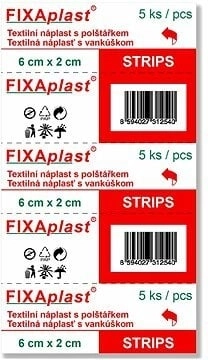 Fixaplast Strip tekstilplaster 6 × 2 cm, 5 stk.