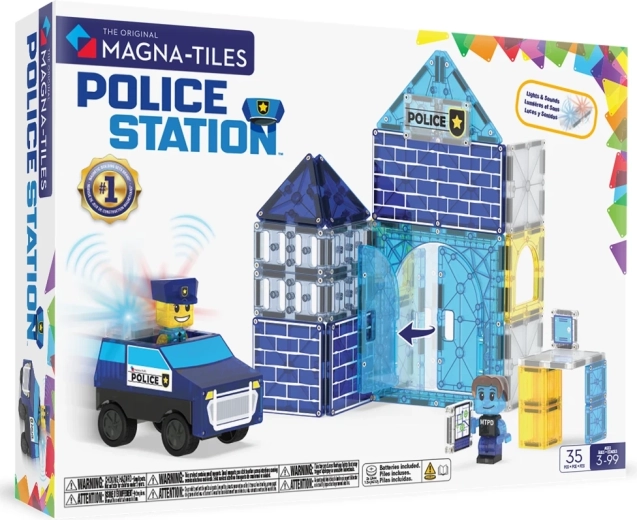 Magna-Tiles magnetisk byggesæt Politistation (35 dele)