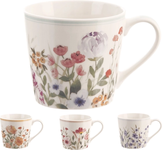 Porcelænskrus med blomster 0,44 l (mix af dekorer)