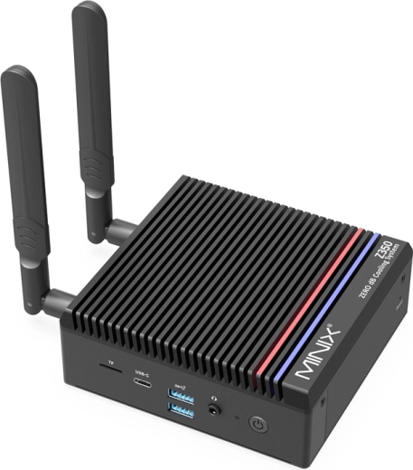 Mini PC MINIX Z350 uden blæser, Intel Core i3‑N350, 16 GB RAM, 512GB NVMe SSD, 4K HDMI, Wi‑Fi 6