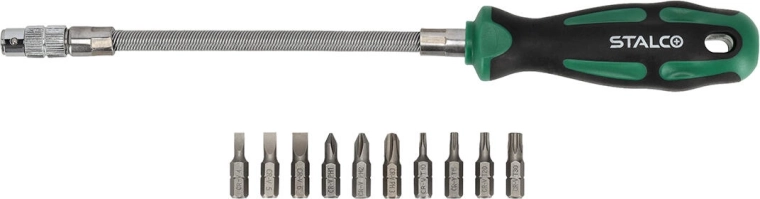 Fleksibelt skruetrækkersæt 12-dele STALCO