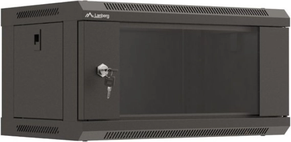 Væghængt rackskab 4U 19" Lanberg WF03, sort, glasdør