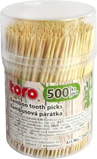 Bambustandstikker i dispenser 500 stk.