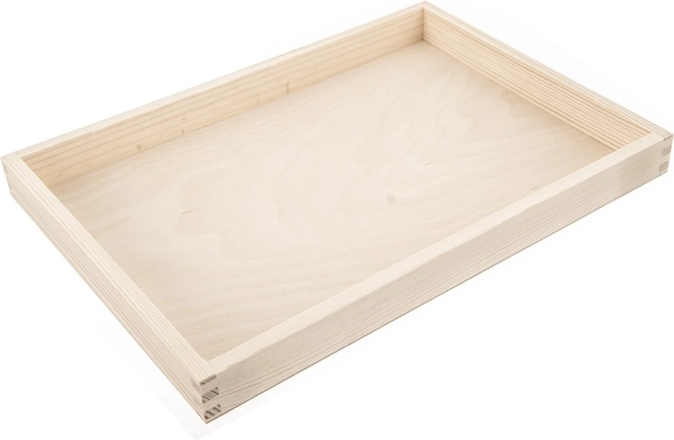 Træ serveringsbakke beige 35 × 25 cm