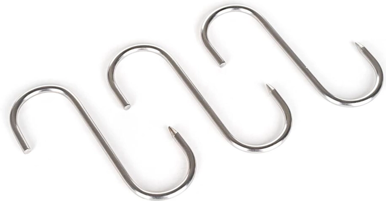 Røgekrog i rustfrit stål AKCENT 14 × 8,9 cm, diameter 5,5 mm (3 stk)