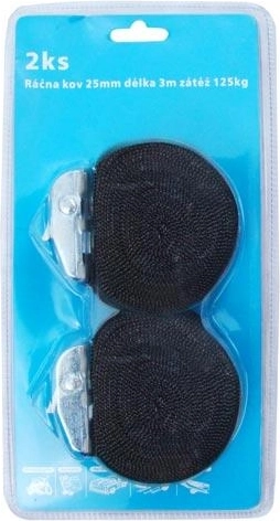 Fastspændingsrem 25 mm, 3 m, bæreevne 125 kg (2 stk.)