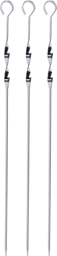 Flade grillspyd i rustfrit stål 45 cm (3 stk)