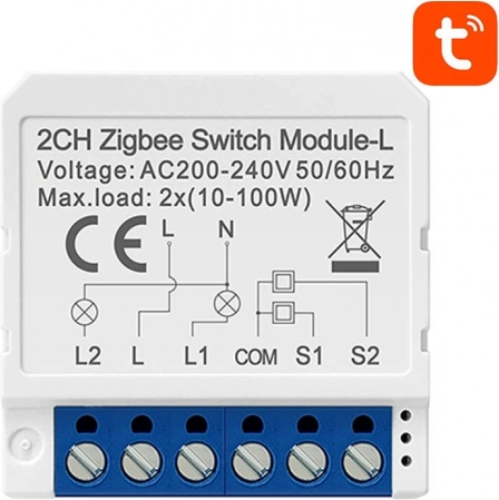 Smart ZigBee-afbrydermodul Avatto LZWSM16-W2 Uden nulleder TUYA