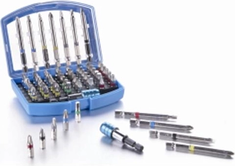 Bitsæt til boremaskine 25 og 75 mm, 56 dele med holder i kuffert