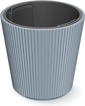 Urtepotte MILLY med indsats, lysegrå, diameter 17,6 cm