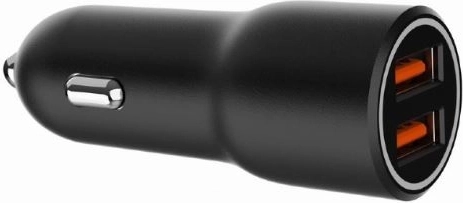 dobbelt USB-A biloplader QC3.0 36W sort