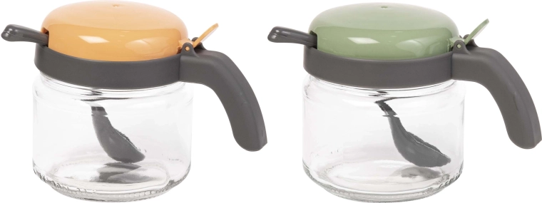 Krydderidåse med ske 300 ml – glas og plast