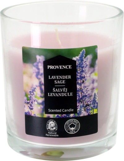 Duftlys i glas salvie og lavendel 7 × 8 cm