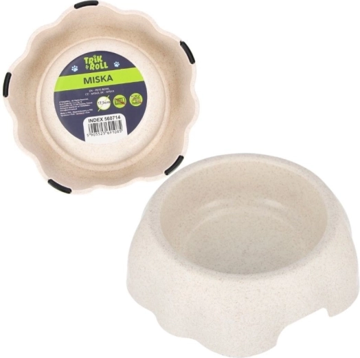 Beige skål til kæledyr