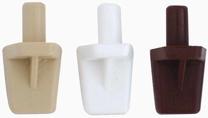 Plastisk hyldestøtte i hvid farve (pakke med 100 stk.)