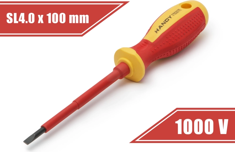 Isoleret flad skruetrækker 0,8 × 4 × 100 mm til 1000 V