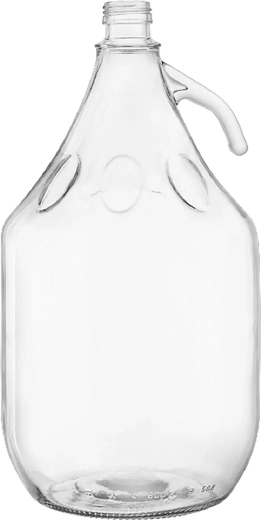 Glasdemijohn 5 l med nøgent halsstykke