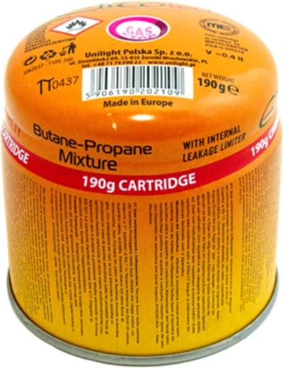 Genopfyldelig gaskartouche 190 g (butan–propan)