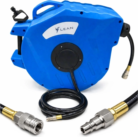 Automatisk oprullende pneumatisk slangerulle 20 m, 8×12 mm, 24 bar