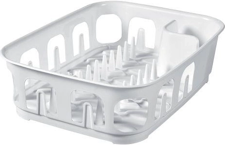 Rektangulær opvaskestativ 39 × 29 × 10 cm, hvid plast