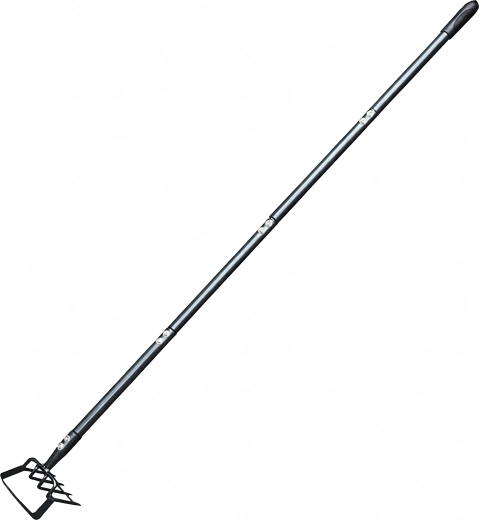 Havehakke og rive med metalskaft 160 cm, 4 dele med tænder