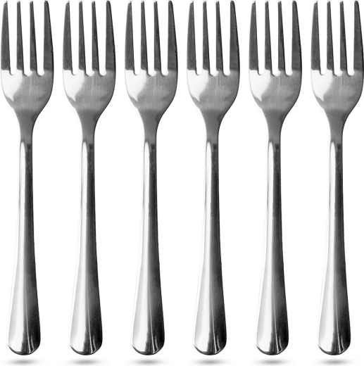 Sæt med 6 dessertgafler i rustfrit stål