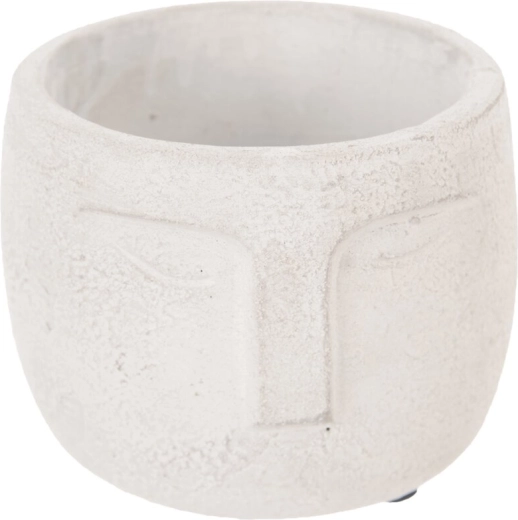 Keramisk blomsterpotte Buddha hvid