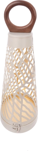 Lysestage Cone i metal og træ beige-guld 43 cm