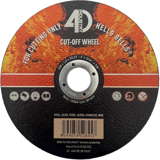 Skæreskive til stål og rustfrit stål 150 × 1,0 × 22,2 mm