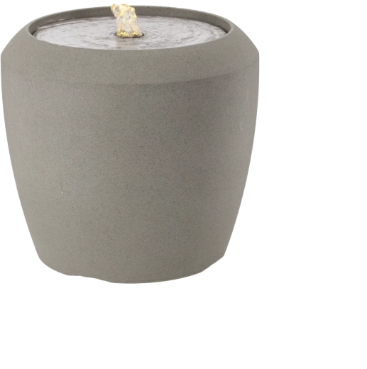 Havefontæne med LED-belysning, grå, 33,6 × 33,6 × 30,5 cm